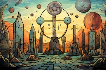 Mystic rune stones, imbued with ancient knowledge and prophetic visions - Generative AI