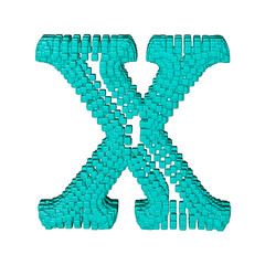 Symbol made of menthol cubes. letter x