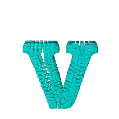 Symbol made of menthol cubes. letter v