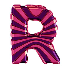 Black symbol with pink straps. letter r