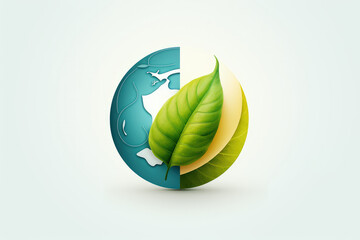 eco green leaf and world icon