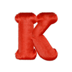 Red fur symbol. letter k