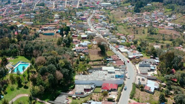 San Pedro Soloma, Guatemala, Tilt Up Dolly In Dron 4K