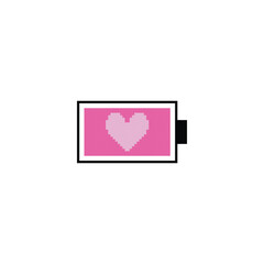 Love Battery Energy Logo Icon in Pixel Art
