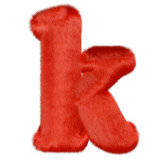 Red fur symbol. letter k