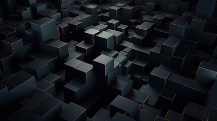 An image filled with random offset black cubic rectangles.