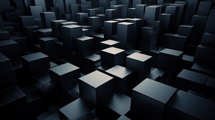 An image filled with random offset black cubic rectangles.