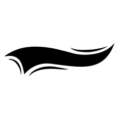 calligraphic swoosh tail
