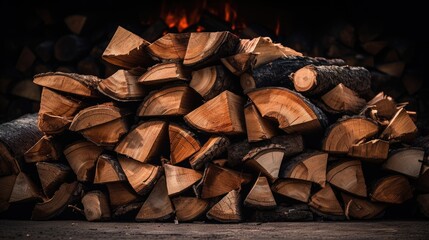 Image of a neatly stacked pile of firewood.