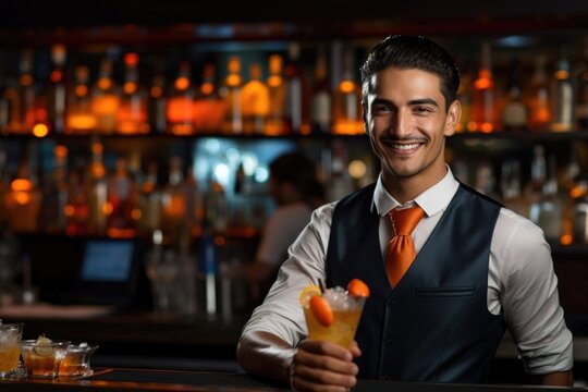 A Bartender With A Fruity, Taillike Body Odor From Constantly Mixing And Serving Drinks.