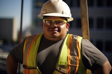 As a construction worker, this man with dwarfism may not be able to lift the same heavy loads as his coworkers, but his precision and attention to detail make him an invaluable member of - obrazy, fototapety, plakaty