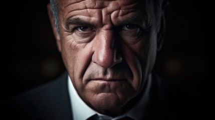 Obraz premium A highpowered CEO in his 60s, his face and hands show the stress and pressure of his job, but theres also a sense of determination and resilience in his wrinkles. Hes weathered many challenges