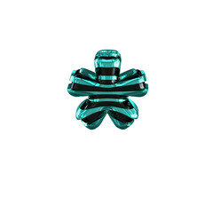 Black symbol with turquoise straps