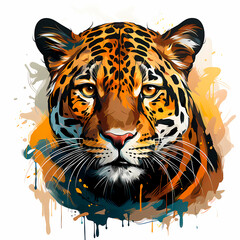 illustration of wild feline, large Brazilian jaguar