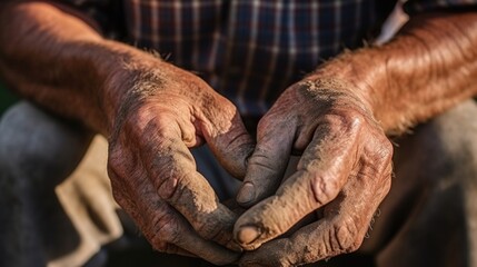 An elderly man with psoriasis on his scalp, working as a retired farmer. Despite spending years working in the sun and harsh conditions, he has never let his skin condition hold him back
