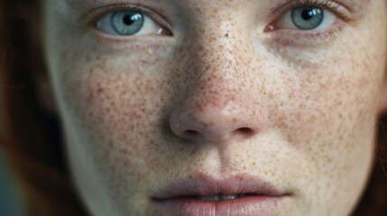 A photographer with severe acne scars on her temples, capturing beauty in all forms. She has learned to embrace her scars and uses them as a unique feature in her selfportraits. Her job