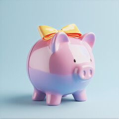 piggy bank pastel color background