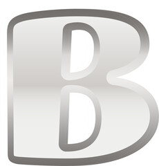Silver metallic bold alphabet letter b