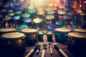 Fotobehang Blurred percussion instruments. Generative AI © Edward