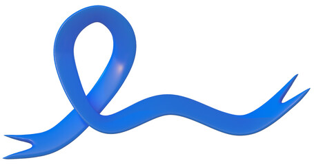 3D blue ribbon for blue November