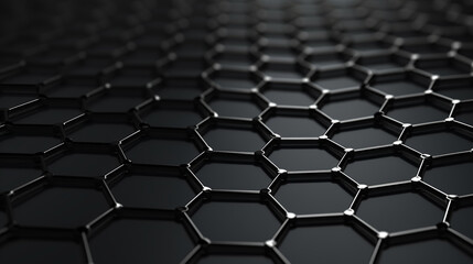 background structure graphene hexagon background carbon black atoms - obrazy, fototapety, plakaty