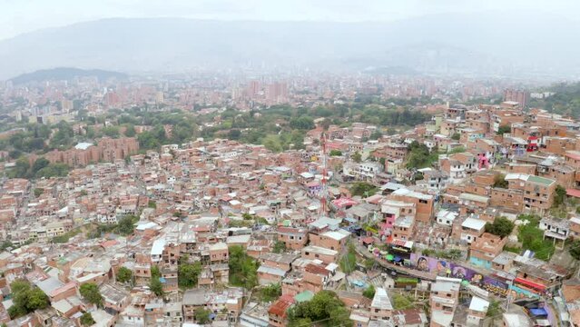 Vista aerea Medellin Comuna 13 