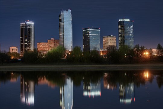 Skyline of Oklahoma City, OK. Generative AI