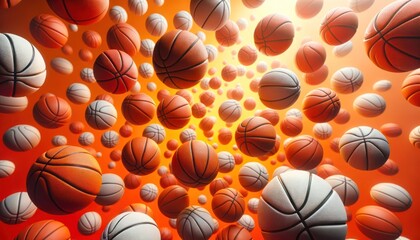 Obraz premium Dynamic Floating Basketball Display