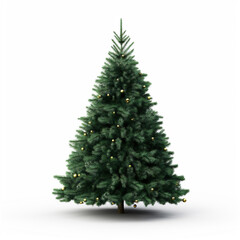 green christmas tree isolated on white background