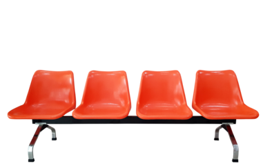 A row of orange chairs PNG transparent