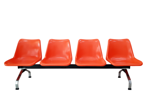 A row of orange chairs PNG transparent