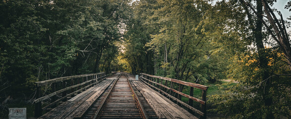 Walking down lonely railroad tracks,  with autumn on the way. 
