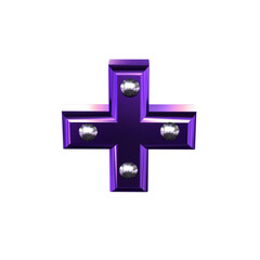 Fototapeta premium Purple symbol with metal rivets
