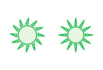 Sun icon set. Brightness Icon vector