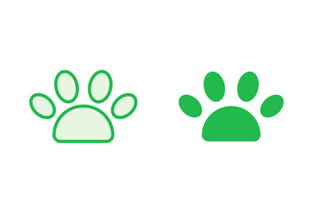Paw icon set. paw print icon vector. dog or cat paw