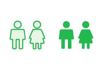 Man and woman icon set. male and female symbol