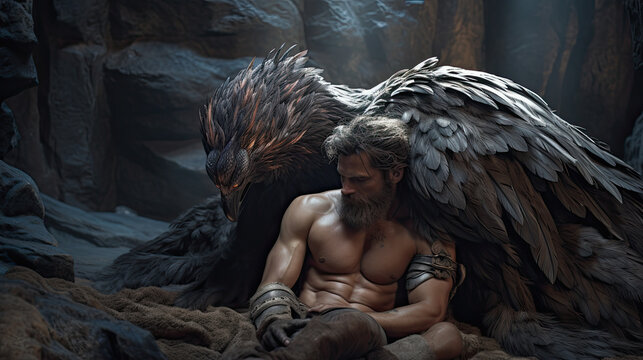 Illustration about the myth of Prometheus.