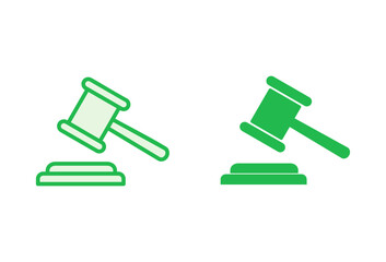 Gavel icon set. judge gavel icon vector. law icon vector. auction hammer