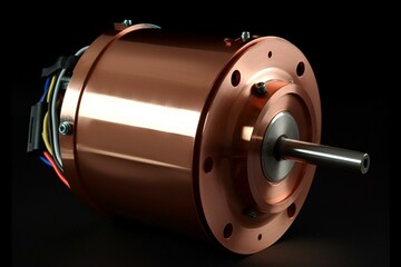 Sleek large copper motor. Generative AI