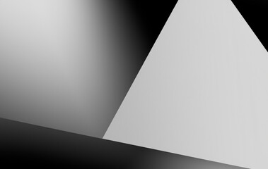 Black white dark gray abstract background. Geometric pattern shape. Line triangle polygon angle. Gradient. Shadow. Matte. 3d effect. Rough grain grungy. Design. Template. Presentation.