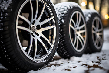 Winter-Ready Wheels, Conquering Snow and Challenging Weather Conditions - obrazy, fototapety, plakaty