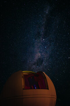 Observatory under stars