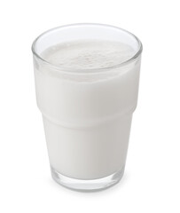 Glass of fresh milk isolated on white