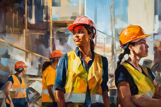 Female Construction Workers at Job Site