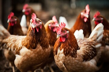Image of hens. Generative AI