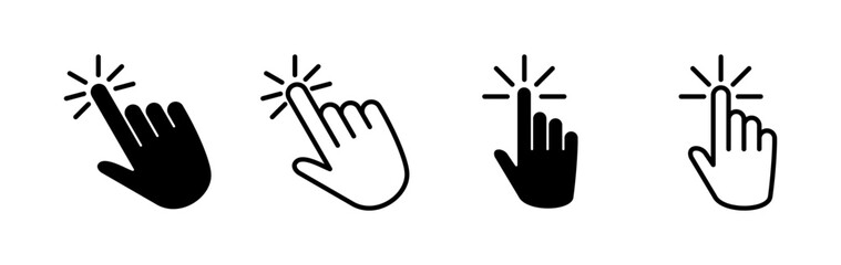 hand click icon vector. clicking finger icon. pointer icon