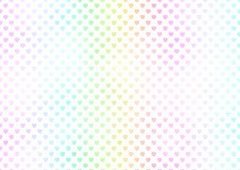 Rainbow colored hearts background