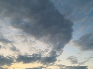 Fototapeta na wymiar 黄昏時の灰色雲