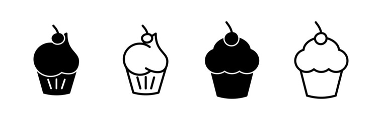 Cup cake icon vector. cake icon. bakery. muffin