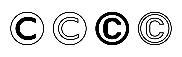Copyright icon vector. copyright symbol